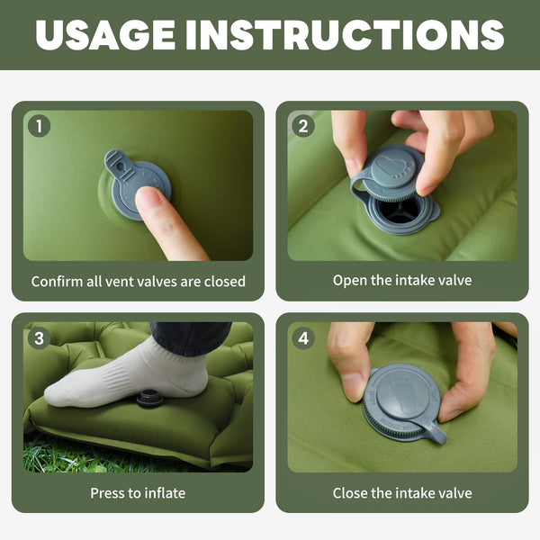 Kdti Sleeping Pad, Ultralight Inflatable Camping Mat Built-in Foot Pump, Portable Waterproof Sleeping Mat Compact for Backpacking, Hiking, Tents