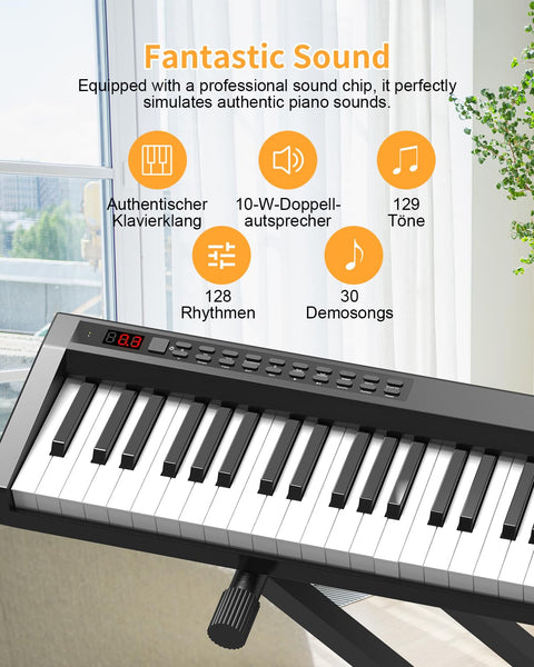 OYAYO 88 Key Digital Piano Full Size Semi-Weighted Keys, Complete Bundle Includes Double X Stand, Travel Bag, Touch Sensitivity Portable Keyboard for Beginners and Musicians on the Road