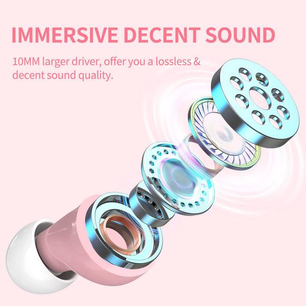Earbuds for Kids Cute Design in-Ear Wireless Earphones for Kids Boys Adult Bluetooth 5.3 Waterproof Sport Stereo Headphones with Mic for Phone