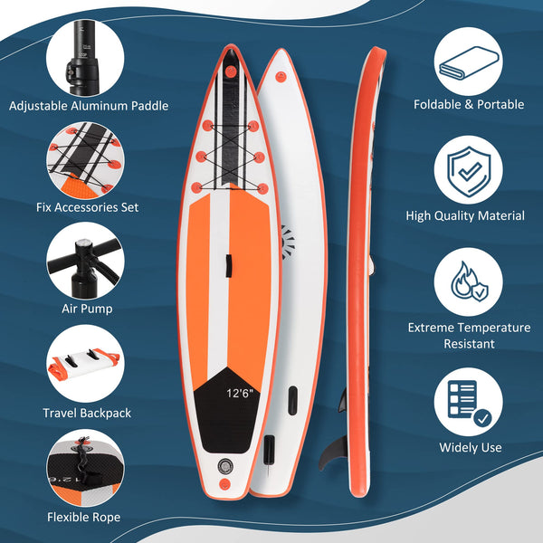 Outsunny Inflatable Stand Up Paddle Board, Non-Slip Deck Board