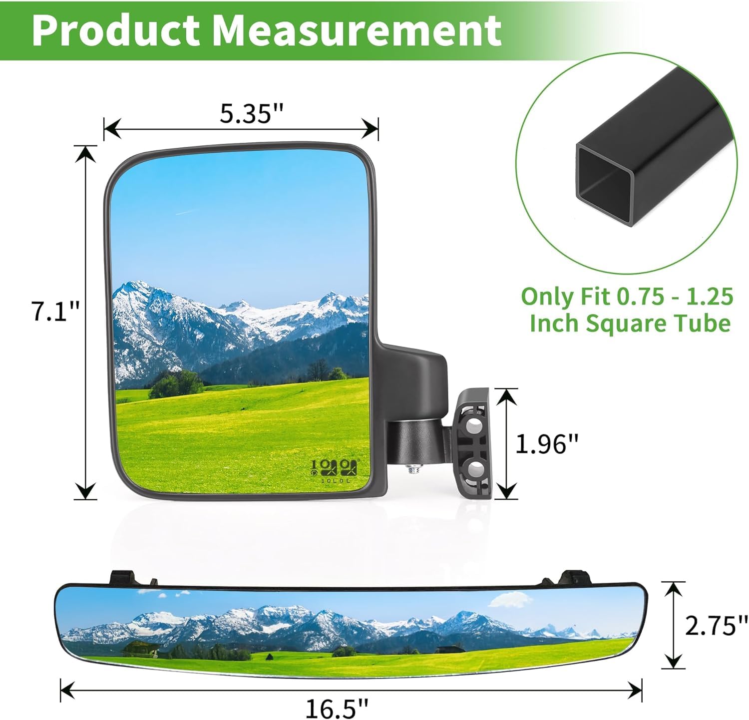 10L0L Newest Golf Cart Mirror Sets -No Drilling & Foldable Side Mirrors,Ultra-Wide Angle Rear View Mirror Adjustable HD Glass Universal for Yamaha