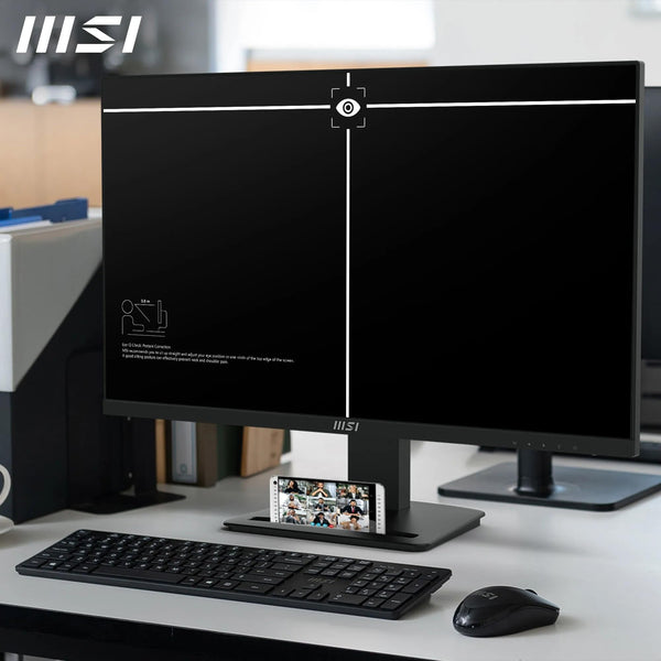 MSI PRO MP251 24.5 Inch Full HD Office Monitor - 1920 x 1080 IPS Panel, 100 Hz, Eye-Friendly Screen, Built-in Speakers, Tilt-Adjustable - HDMI 1.4b, D-Sub (VGA)