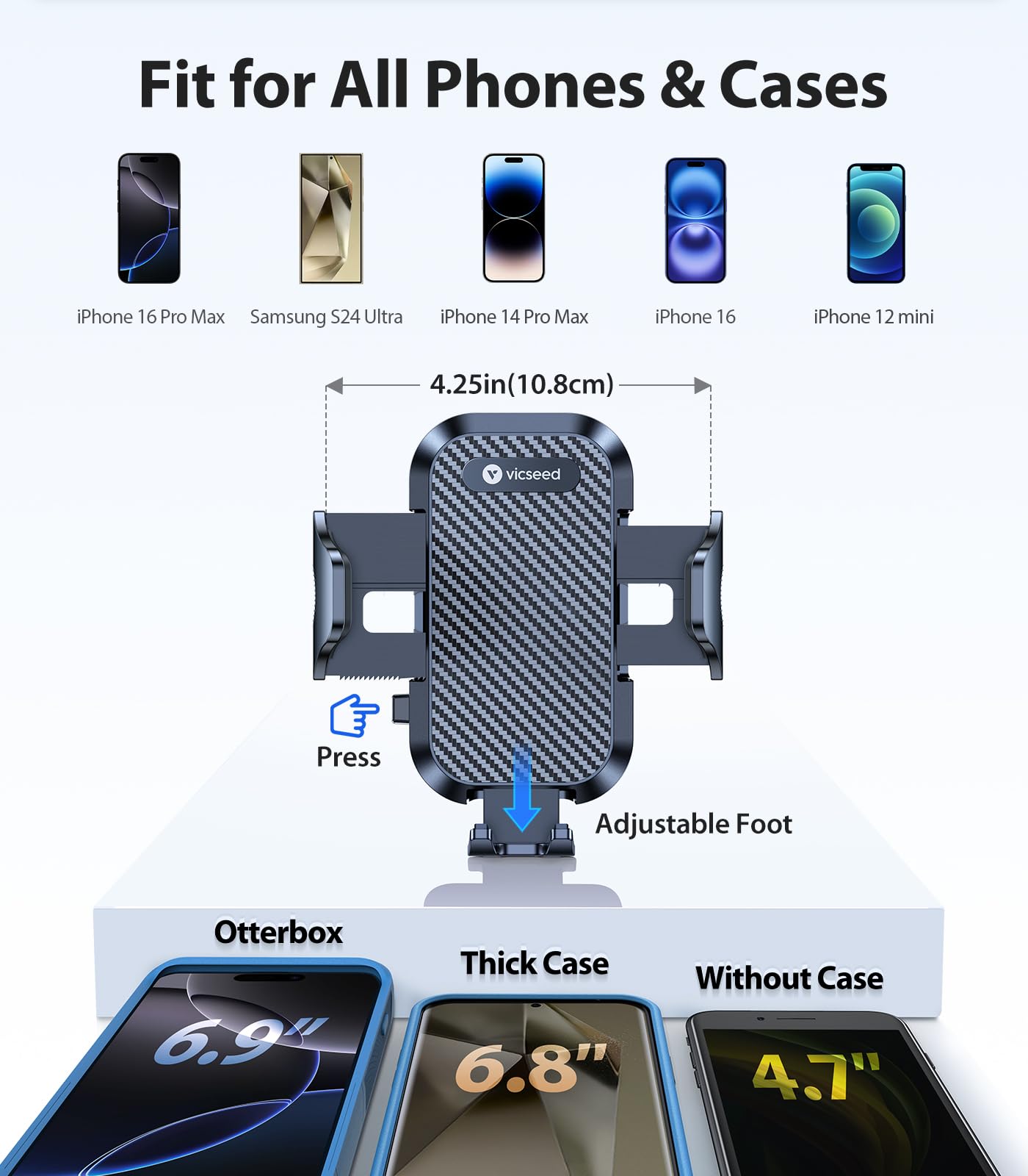 2025 BEST [Rally Racing-Grade] Car Phone Holder for Cars [88+LBS Strongest Suction] 3In 1 Dashboard Windscreen Vent Mobile Phone Holder for Car [Big phone & Thick Case Friendly] for iPhone Samsung