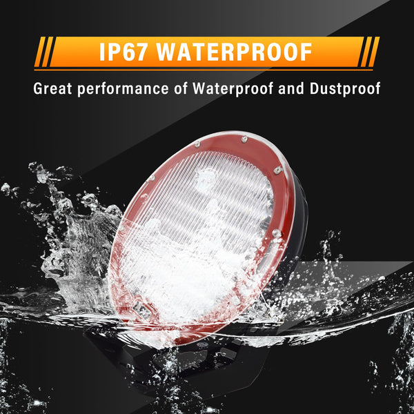 RIGIDON 2 Pcs Black Case Round Led Work Light, 9 inch 294W Spot Beam, 12V 24V Driving Lights Lamp Headlight for Car Off road Boat Truck 4x4 SUV ATV Tractors Excavator, 6000K White, Fog Lamp