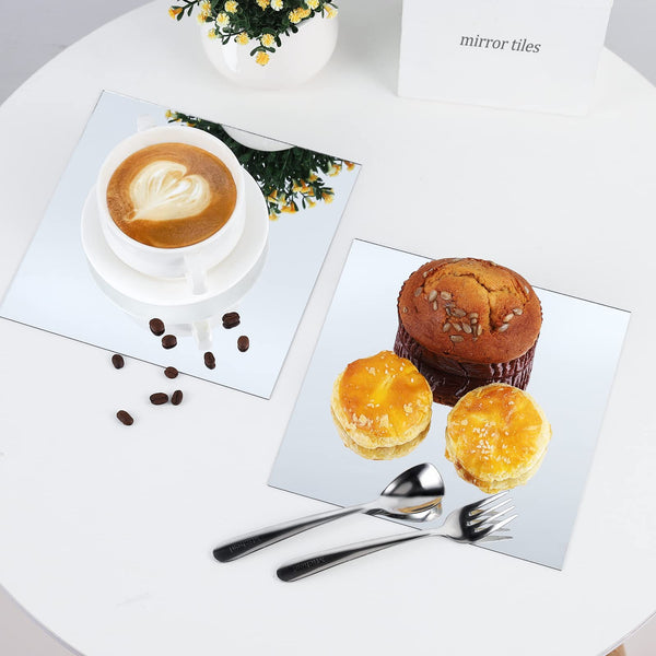 EVENLIVE Full Body Mirror Tiles, Frameless Length Wall Mirror, for Home Gym, Door, Bedroom, Ease of Installation 30cm x 30cm 8 PCSGlass