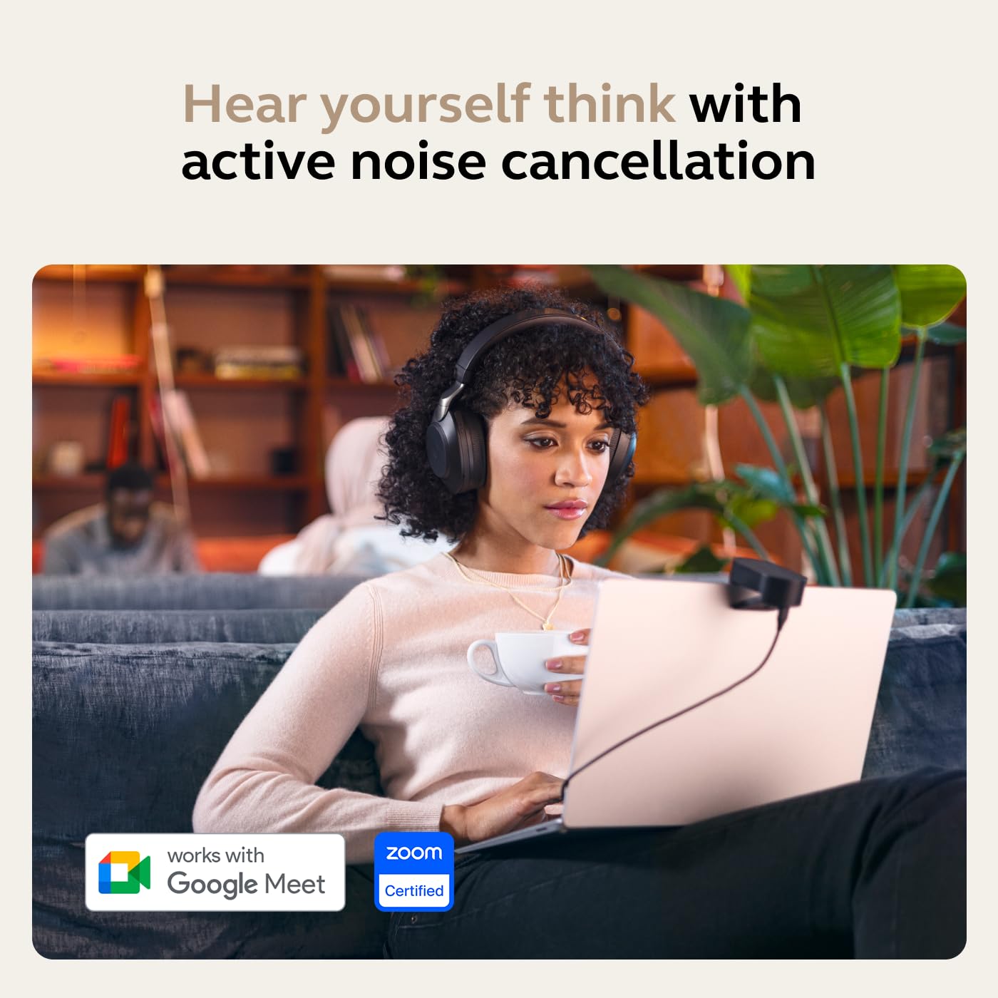 Jabra Evolve2 85 Wireless PC Headset – Noise Cancelling UC Certified Stereo Headphones With Long-Lasting Battery – USB-C Bluetooth Adapter – Black