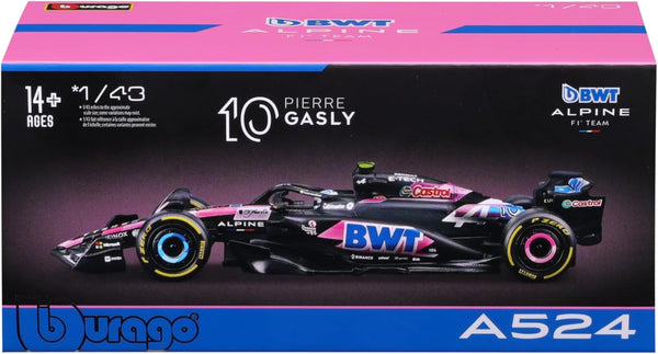Bburago 1:43 2024 Race BWT Alpine F1 Team A524 with Helmet Gasly #10