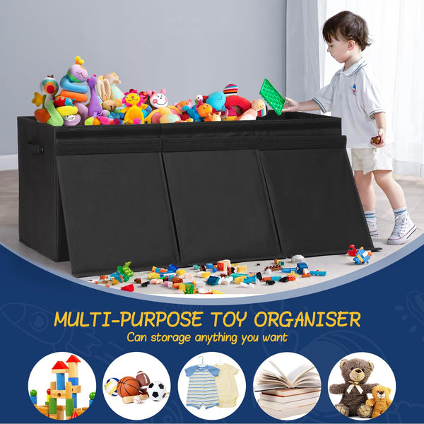ELUCHANG Toy Storage Box, 147L Large Foldable Kids Toy Chests & Boxes for Boys Girls,Toy Storage Organiser with Flip-top Lid, Childrens Storage Box