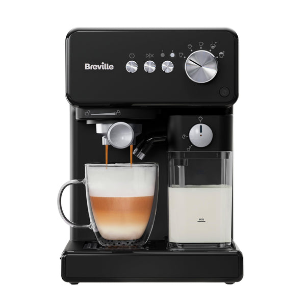 Breville One-Touch CoffeeHouse Coffee Machine | Espresso, Cappuccino & Latte Maker | 19 Bar Italian Pump | Automatic Milk Frother | ESE Pod Compatible | Black [VCF107]