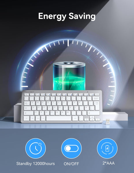 TECKNET 2.4G Wireless Keyboard For Windows/Chrome OS, UK Layout Compact Mini Keyboard, Small Silent Whisper-Quiet Keyboards with 12 months Battery Life (Pink)