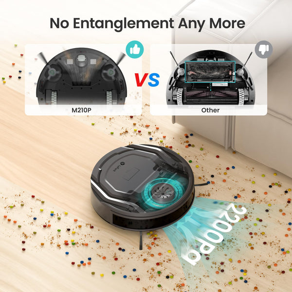 Lefant M210 Robot Vacuum Cleaner, 2200Pa Strong Suction, 7.8cm Thin 28cm DIA, Automatic Self-Charging Small Robotic Vacuums, Wi-Fi/App/Alexa Control, Ideal for Pet Hair Hard Floor and Carpet