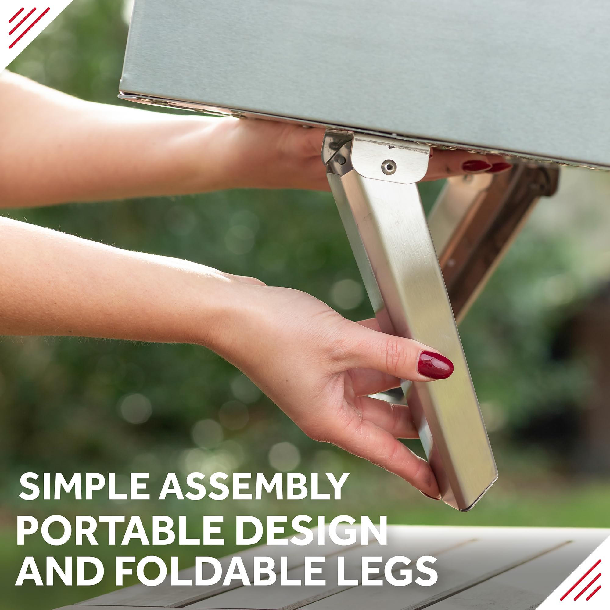 George Foreman Outdoor 12 Inch Wood Pellet Portable Wood Fired Pizza Oven Stainless Steel with Paddle and Carry Bag, BBQ Oven & Smoker, Foldable Legs GFWPPO1SSPC