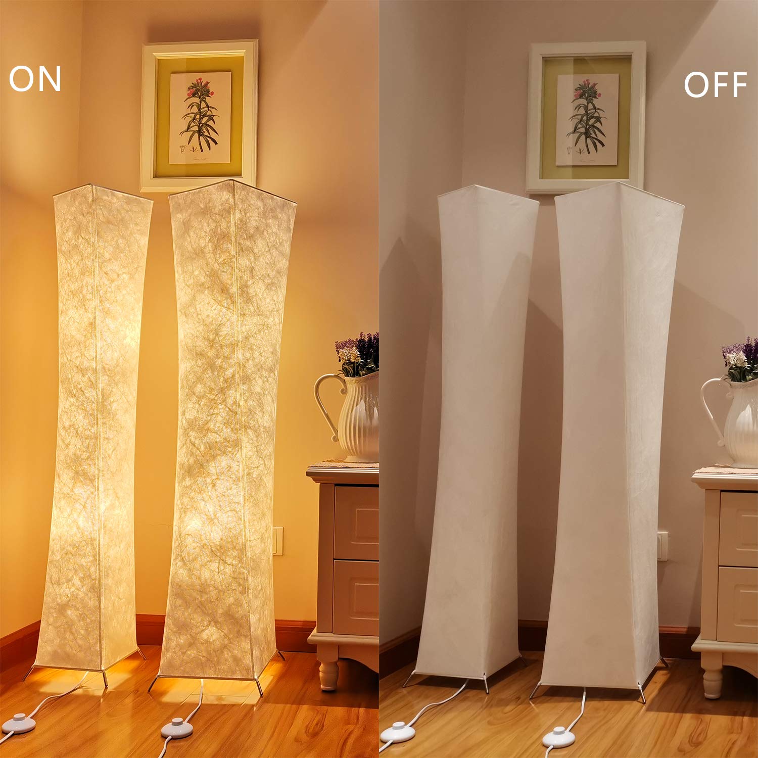 Floor Lamp, Bedroom Fabric Lamp Soft Warm Lighting Romantic Atmosphere Minimalist Modern Design for Living Room, Tall Arc Floor Standing Lamps Curved