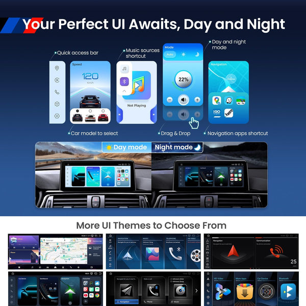 XTRONS 8.8" Car Stereo Android Octa-Core 4+64GB for BMW 3 Series E90 E91 5 Series E60 E61 (2005-2008) w CCC system Touch IPS Screen GPS navigation, w 4G LTE CarAutoPlay Android Auto Support AHD Camera