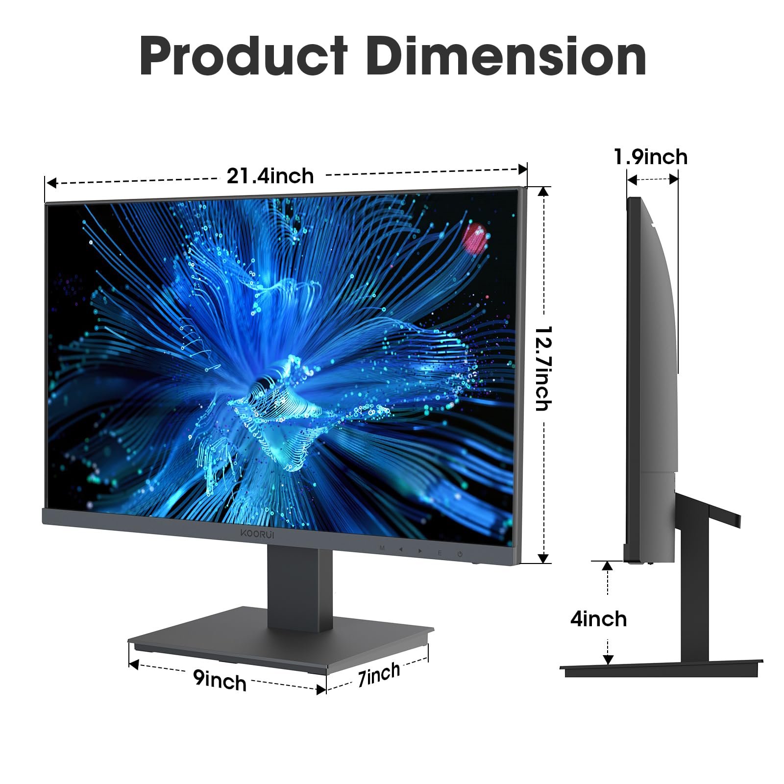 KOORUI 24 Inch Gaming Monitor, 165Hz, FHD 1080p, 1ms, IPS, Adaptive Sync, HDMI/DP, Tilt Adjustable, Eye Care, VESA Wall Mountable