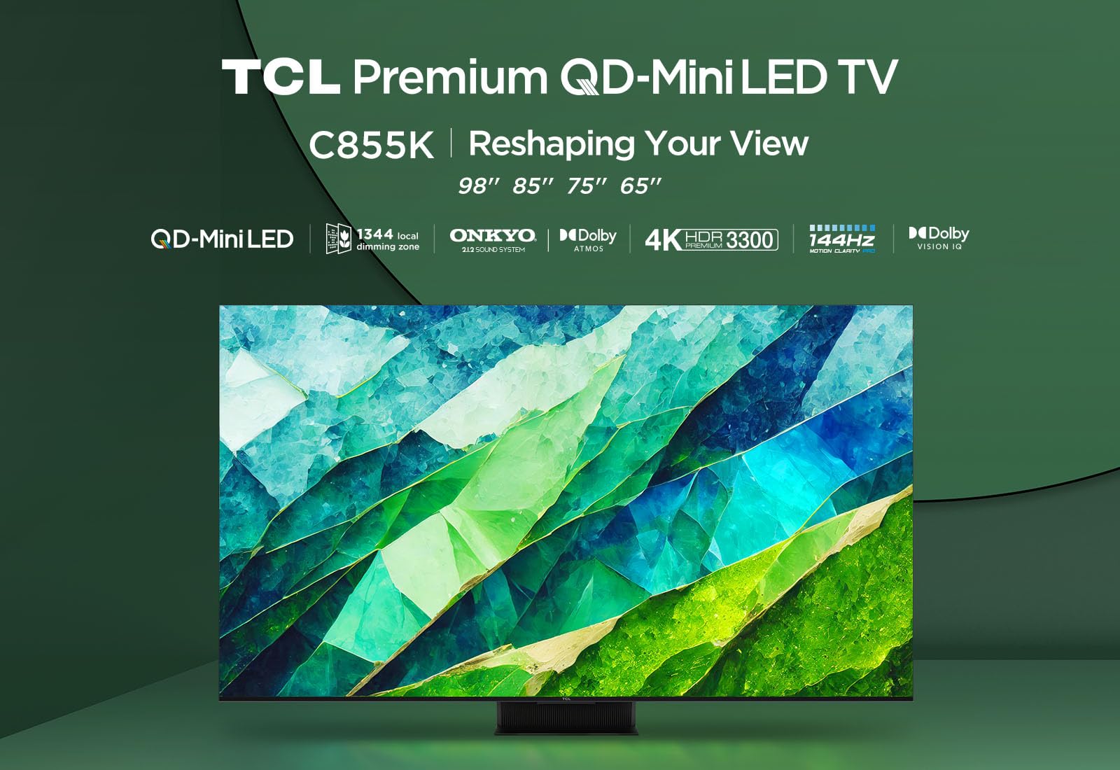 TCL 75Q6C-UK QD-Mini LED TV, 4K HDR Premium 1000nits, Smart TV Powered by Google TV (Dolby Vision IQ & Atmos, Onkyo 2.1 Sound System, 144Hz Motion Clarity Pro, 2025 New Model)