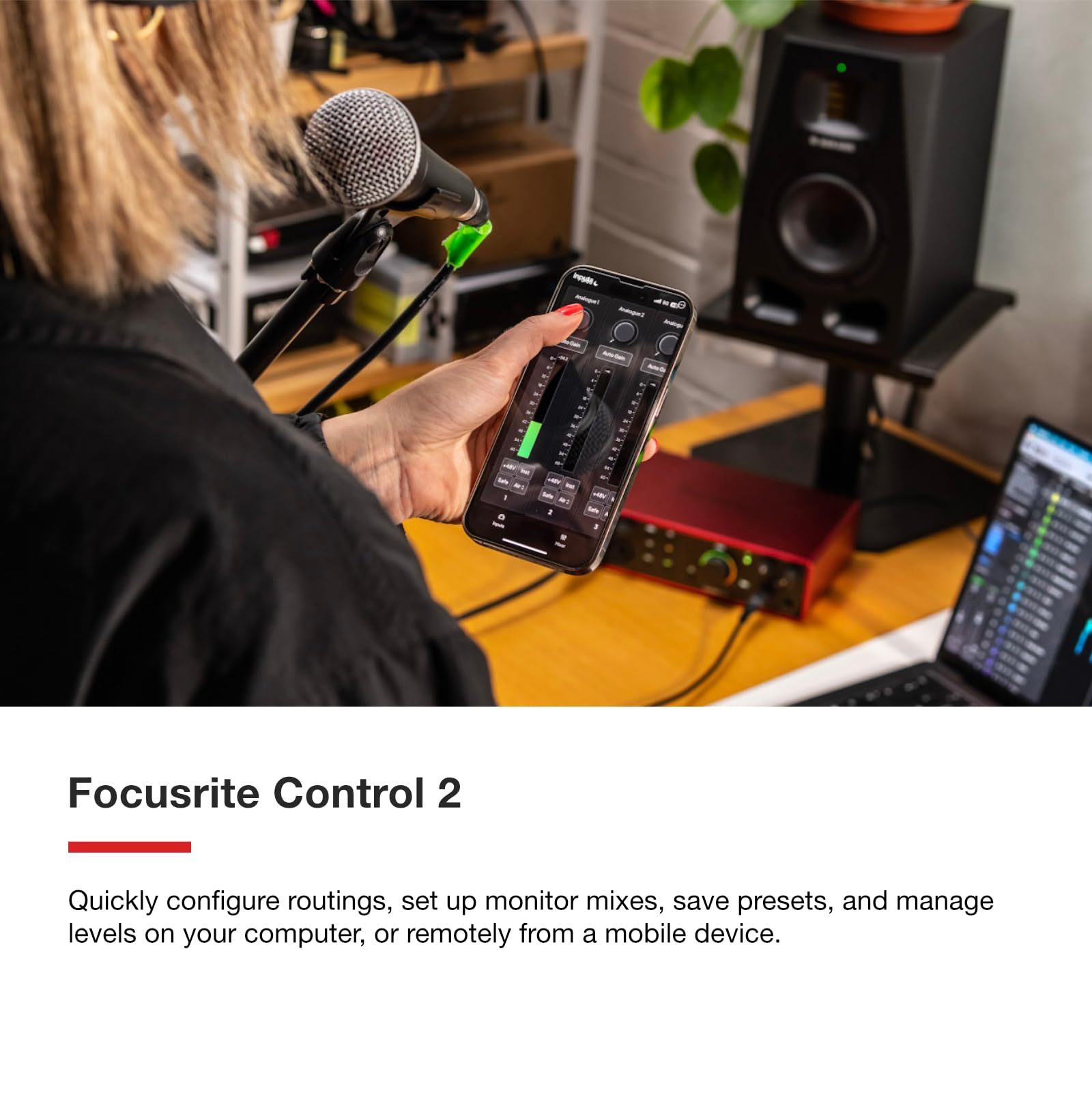 Focusrite Scarlett 2i2 4th Gen USB Audio Interface for Recording, Songwriting, Streaming and Podcasting — High-Fidelity, Studio Quality Recording, and All the Software You Need to Record