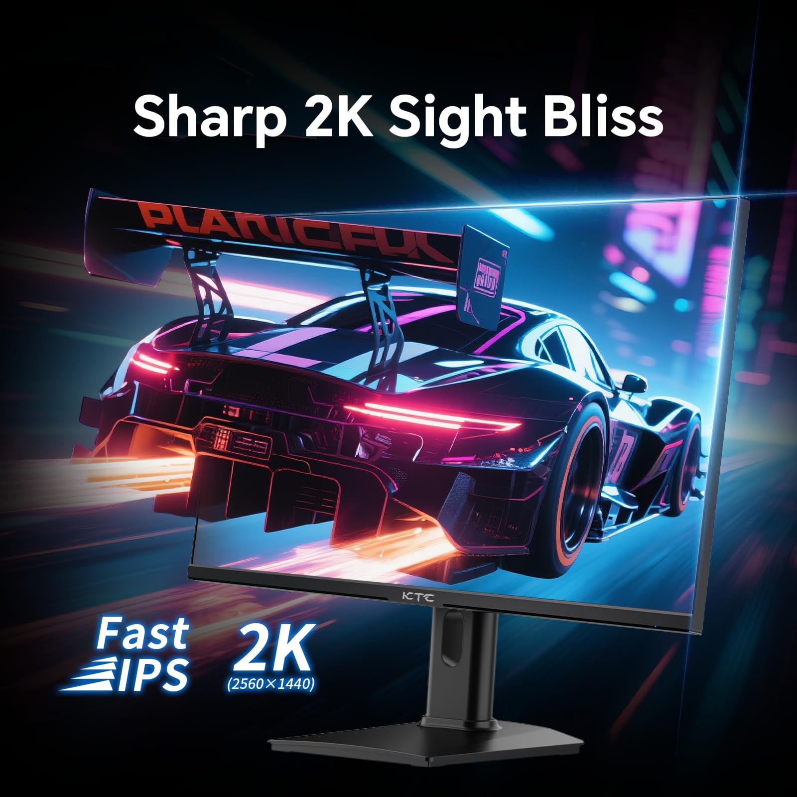 KTC Flat 32 Inch Monitor, QHD 1440P 2K@100Hz IPS Large Computer Monitor, Ultra Thin Bezels, Anti-Blue Light, HDR10, 103% sRGB, 86% DCI-P3, 350 Nits, 3ms MPRT, Adaptive Sync for Working and Gaming