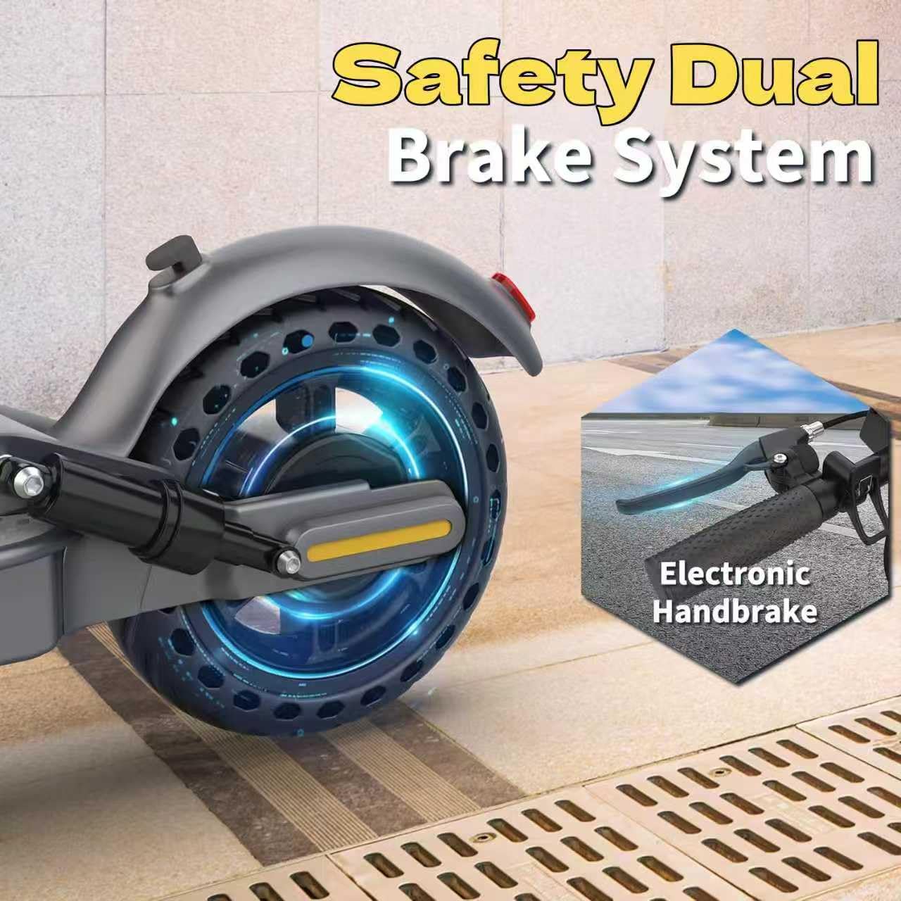 Electric Scooter, Electric Scooter Adult 350W with 25-35KM Range, Max Speed 25KM/H, 8.5" Solid Tire, Double Braking System for Adults and Teens