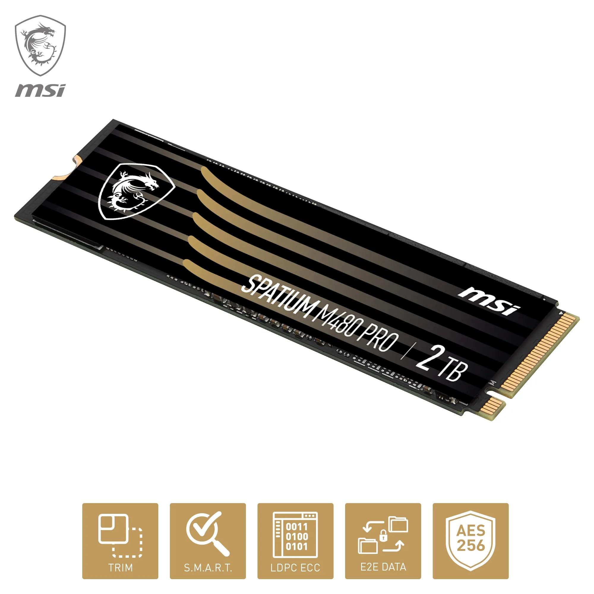 MSI SPATIUM S270 SSD 480GB - SATA 3 2.5" Solid State Drive, 500MB/s Read & 450MB/s Write, 3D NAND, Built-In Data Security, MSI Center - 5 Year Warranty (250 TBW)