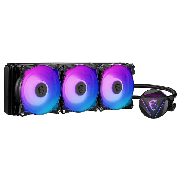 MSI MAG CORELIQUID 360R V2 AIO CPU Liquid Cooler - Rotatable ARGB Blockhead, Integrated Radiator Pump, Split-Flow Water Cooling, Evaporation-Proof Tubing, Easy to Install - AMD & Intel Compatible