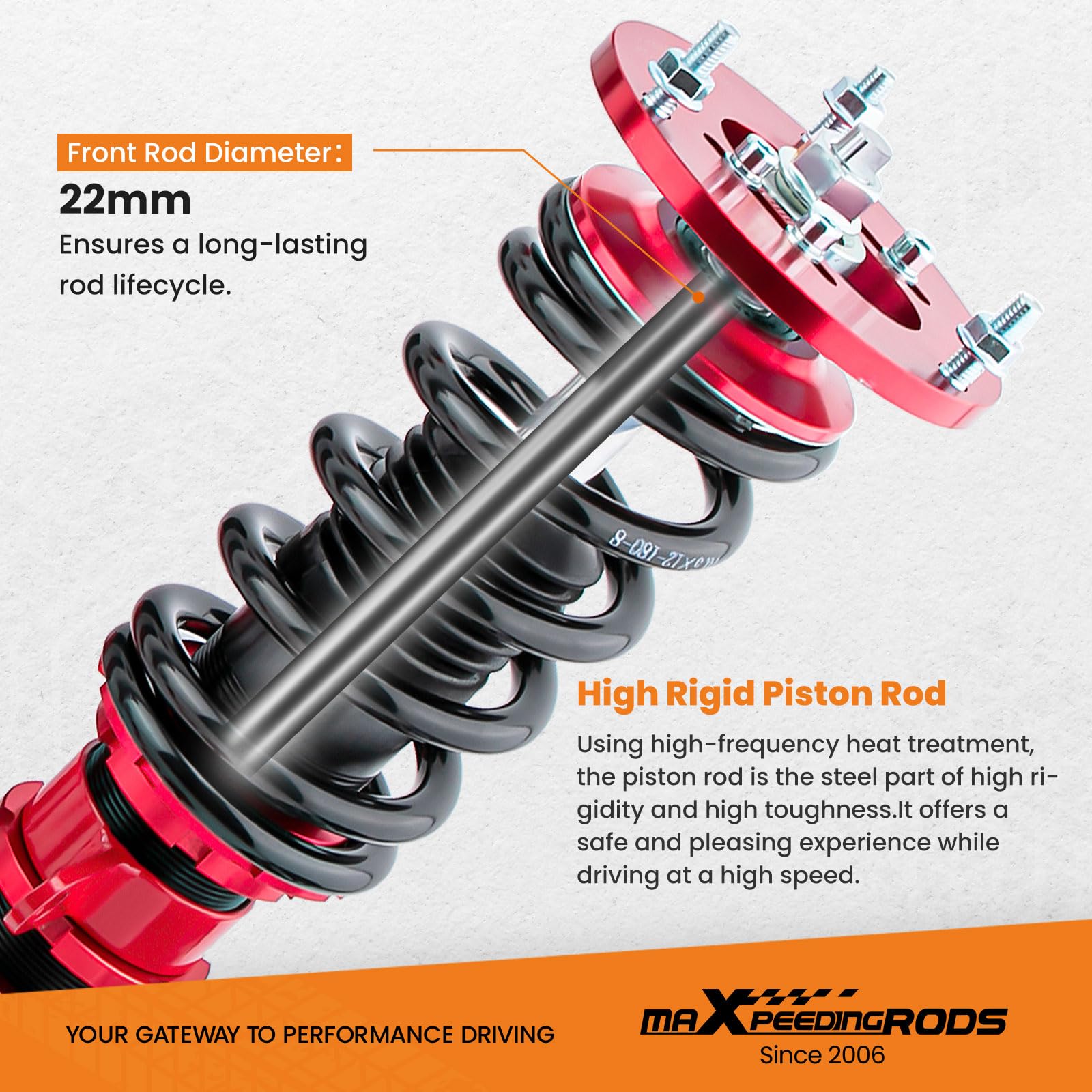 maXpeedingrods Coilovers Shock Suspension for BMW E46 3 Series 316i 318i 320i 323i 325i 328i 330i 1998-2006 - Red