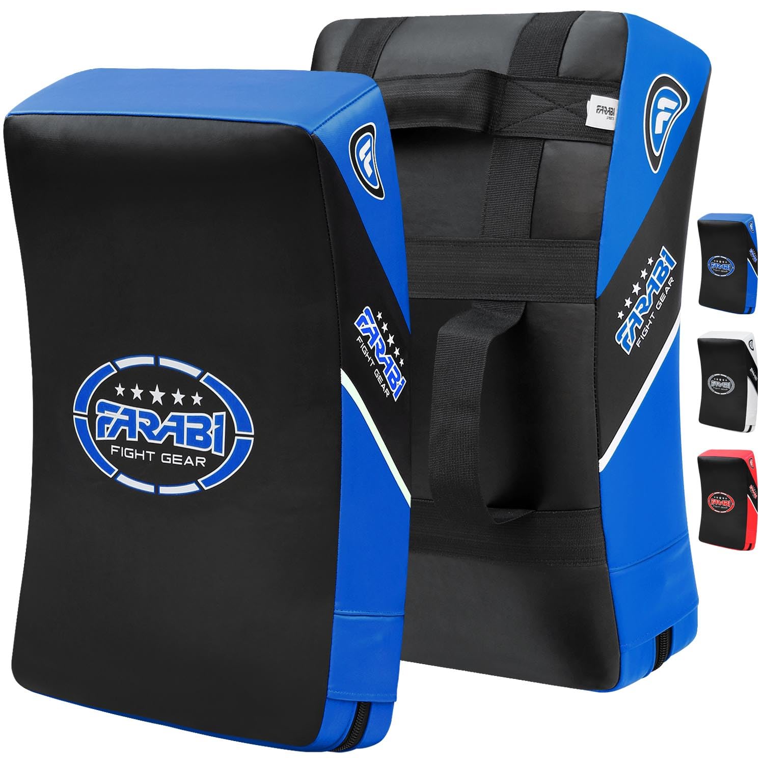 Farabi Kick Shield Strike Thai Pad Curved Large Boxing MMA Training x 1 unit (Black/Blue)