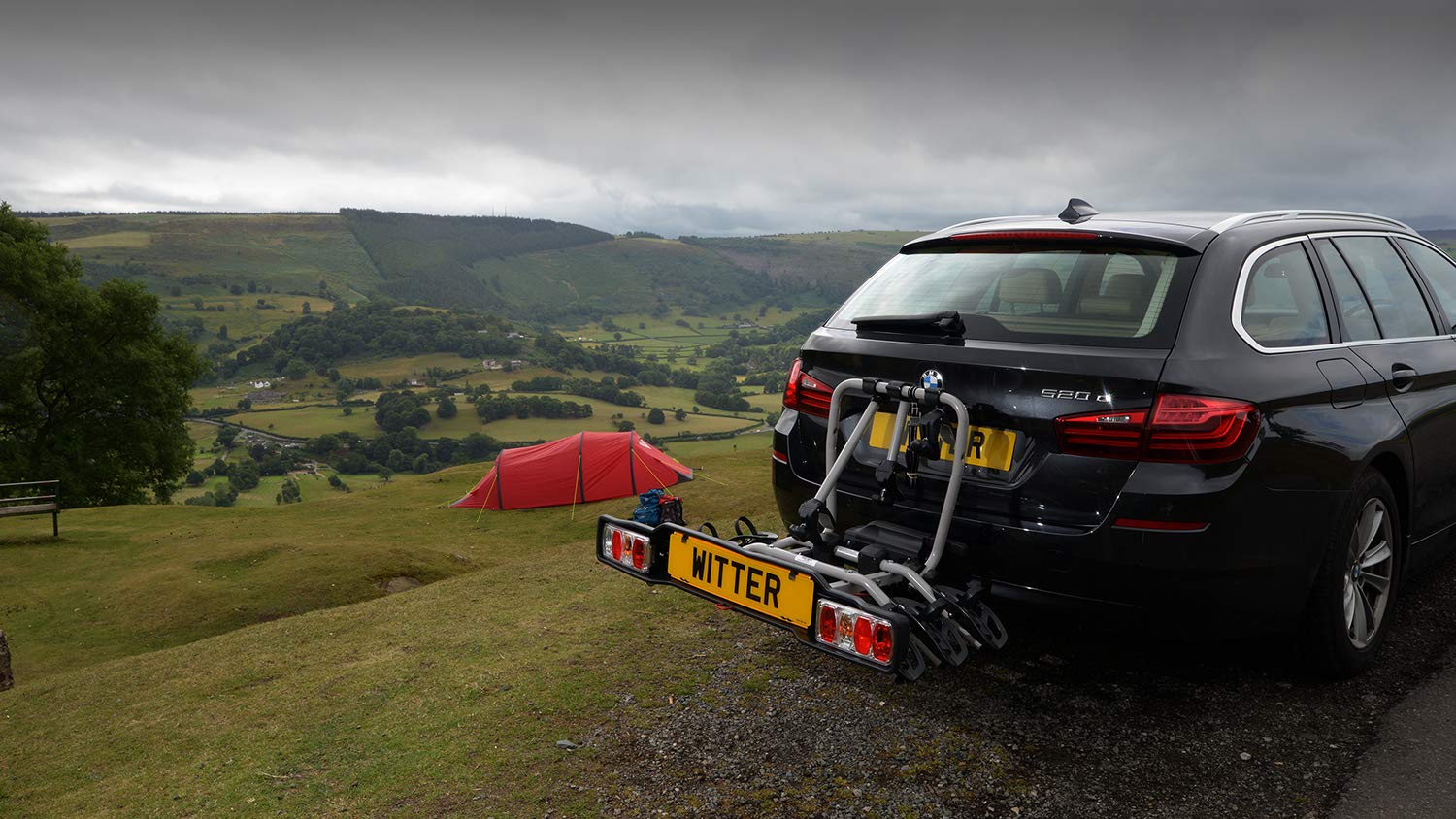 Witter ZX204 Bicyle Bolt-on Towball Mounted Bike Rack for 4 Bikes | Maximum Load of 60kg | Lightboard for 13 Pin Socket