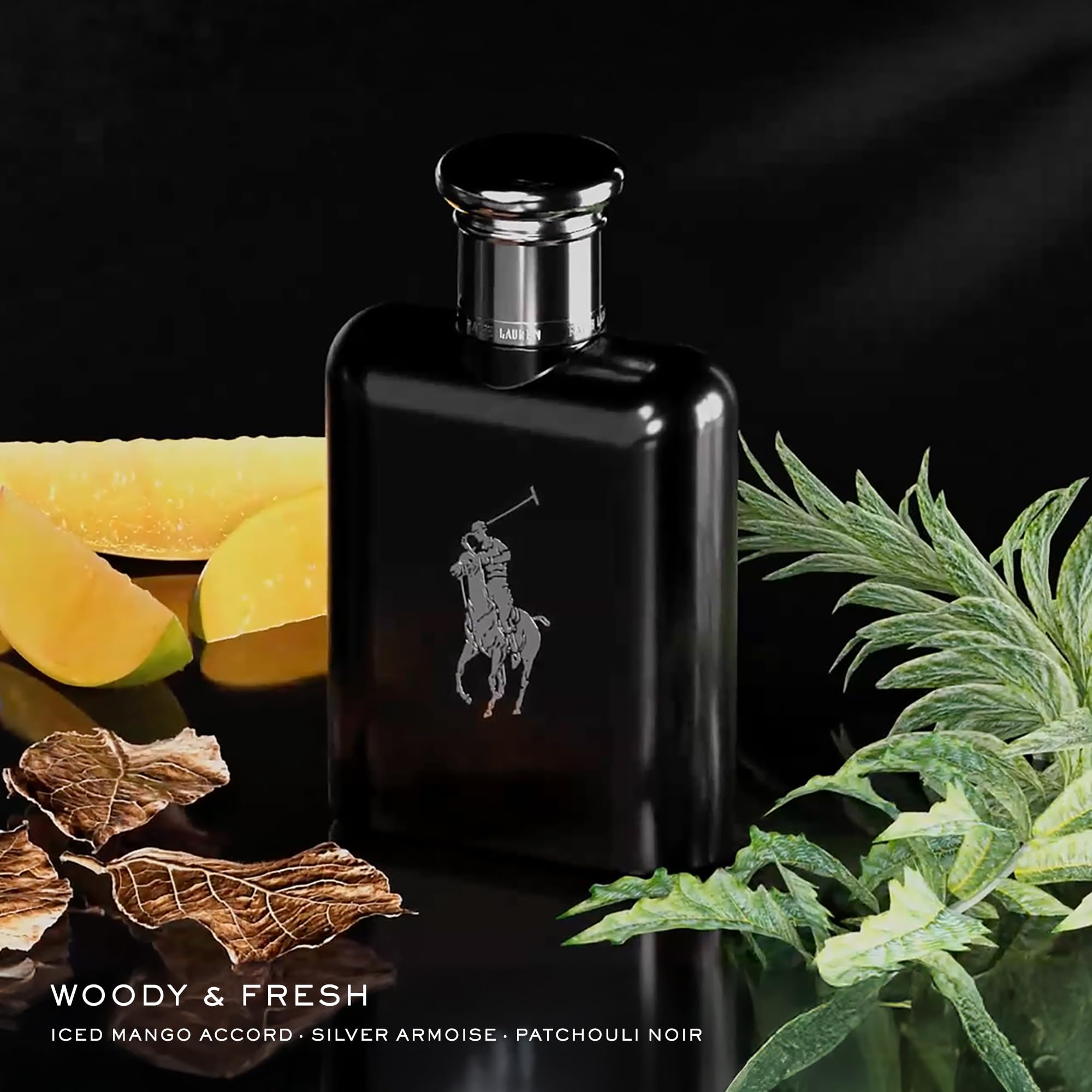 Ralph Lauren Polo Black Eau de Toilette, Men's Aftershave, Woody Aromatic Crisp Masculine Scent, Medium Intensity, Lasting Wear, Luxury Perfume for Men