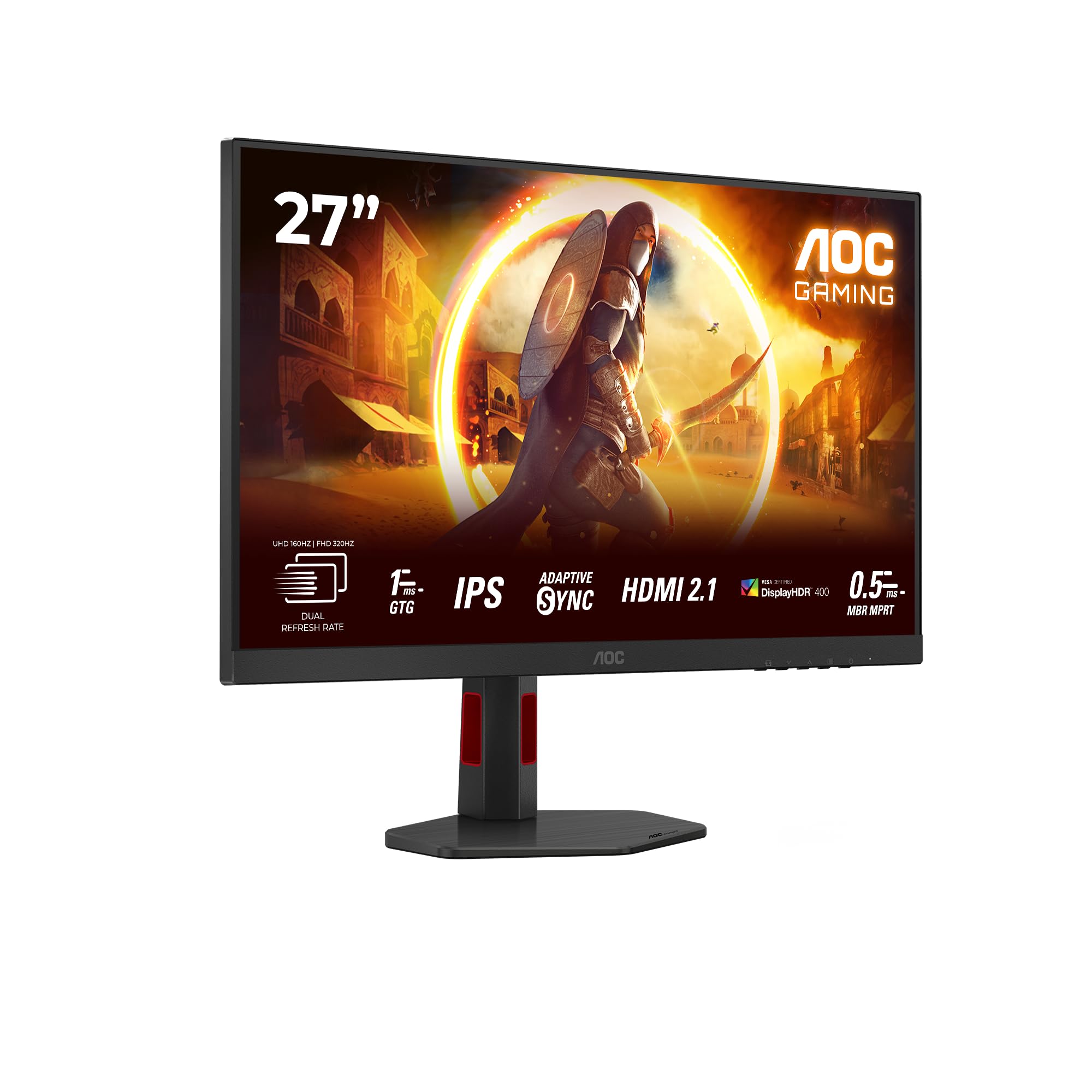AOC Gaming 25G3ZM/BK - 24.5" 240Hz FHD Monitor, 0.5ms MPRT, FreeSync Premium (1920x1080, HDMI 2.0 x 2, DisplayPort 1.2 x 1, Headphone out (3.5mm)) black/red