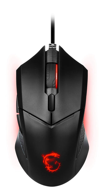 MSI CLUTCH GM51 LIGHTWEIGHT Gaming Mouse - 26000 DPI Optical Sensor, Elite 0.125ms Latency, 60M+ Click OMRON Switches, 6-Buttons, FriXionFree Cable, RGB Diamond LightGrips, 75g - Wired