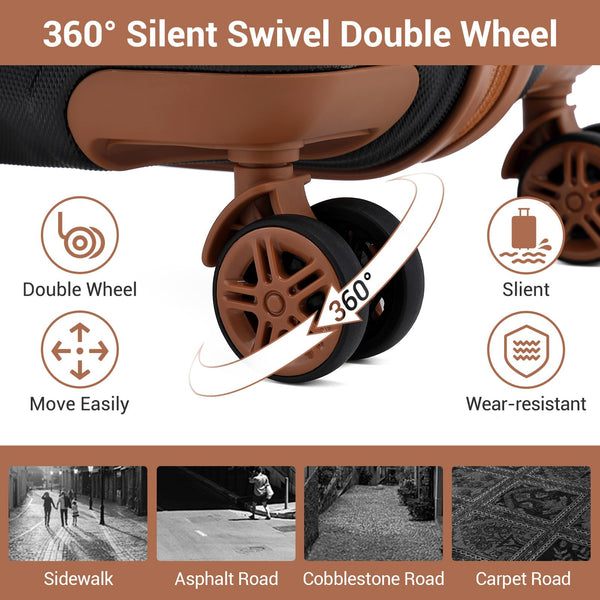 Kono Fashion Hand Luggage Lightweight ABS Hard Shell Trolley Travel Suitcase