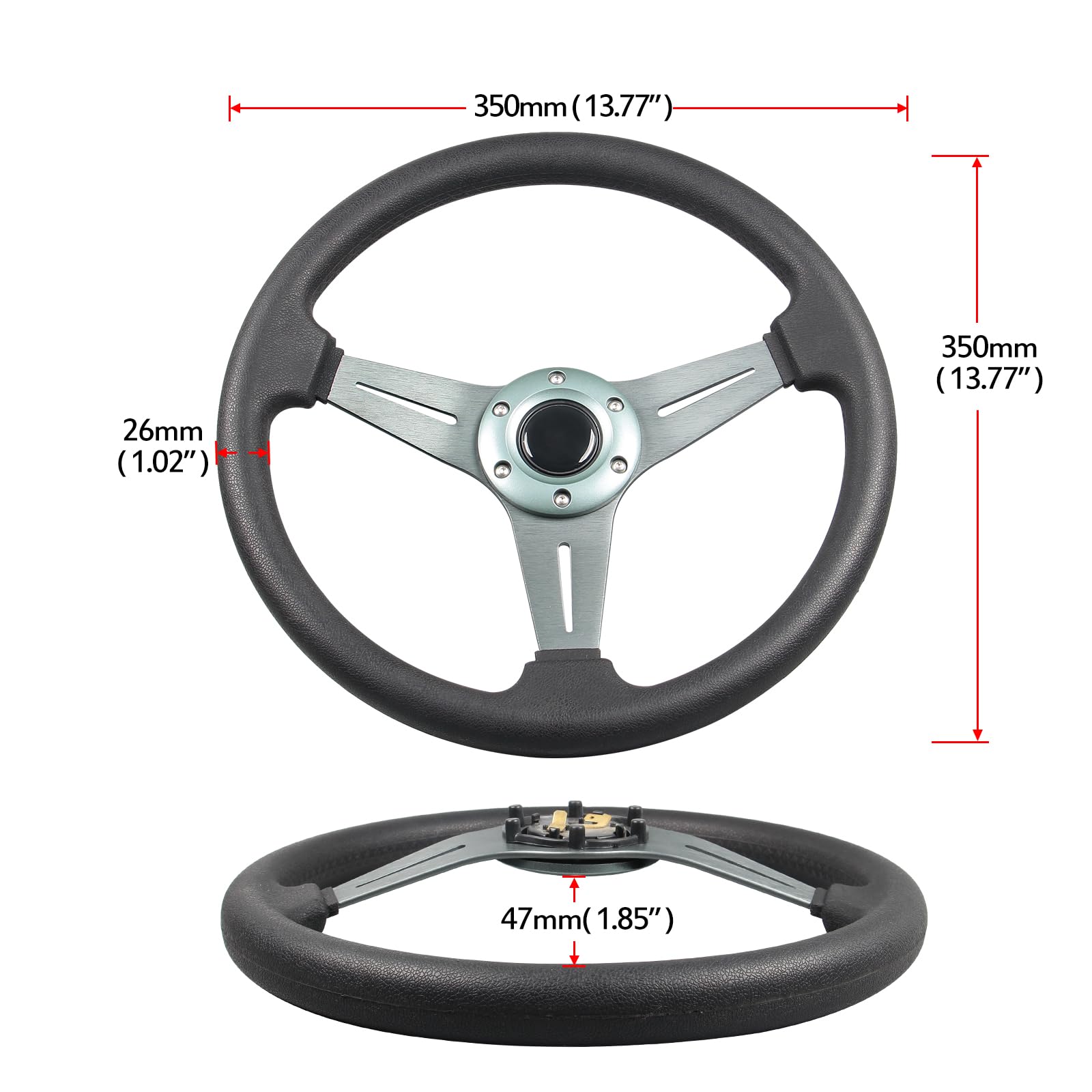 YEHICY Auto Racing Flat Steering Wheel with Purple Spokes 350mm 13.8”6 Bolts Grip Vinyl Leather Universal Simulation Game Steering Wheel For Logitech G29 G920 G923