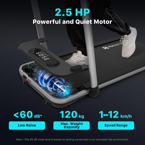 Mobvoi Home Treadmill SE 3 in 1 Foldable Treadmill for Home Walking Pad 2.5 HP Compact Portable folding Under Desk Running Machine with Remote Control LED Display for Home Office 12 km/h
