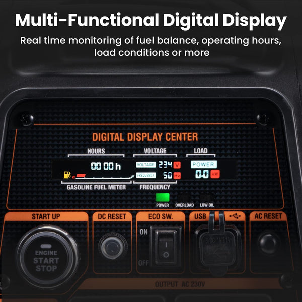 maXpeedingrods 5500W Portable Inverter Generator Petrol Silent Pure Sine Wave Generator for Camping, RV Travel,Home,or Jobsites