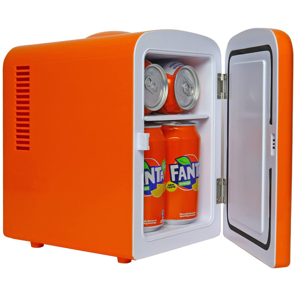 Coca Cola Polar Mini Fridge - Refrigerator for Bedroom Skincare Office, Portable Table Top Beverage Cooler, 12V DC/220V AC Refrigerador For Drinks, Soda, Wine, Use In Car, Dorm, Patio, 6 Can