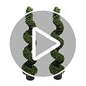 2 x Artificial Premium Quality Topiary Boxwood Spiral Trees in Black Pot for Indoor Outdoor Decor, UV Stable (4ft/120cm)