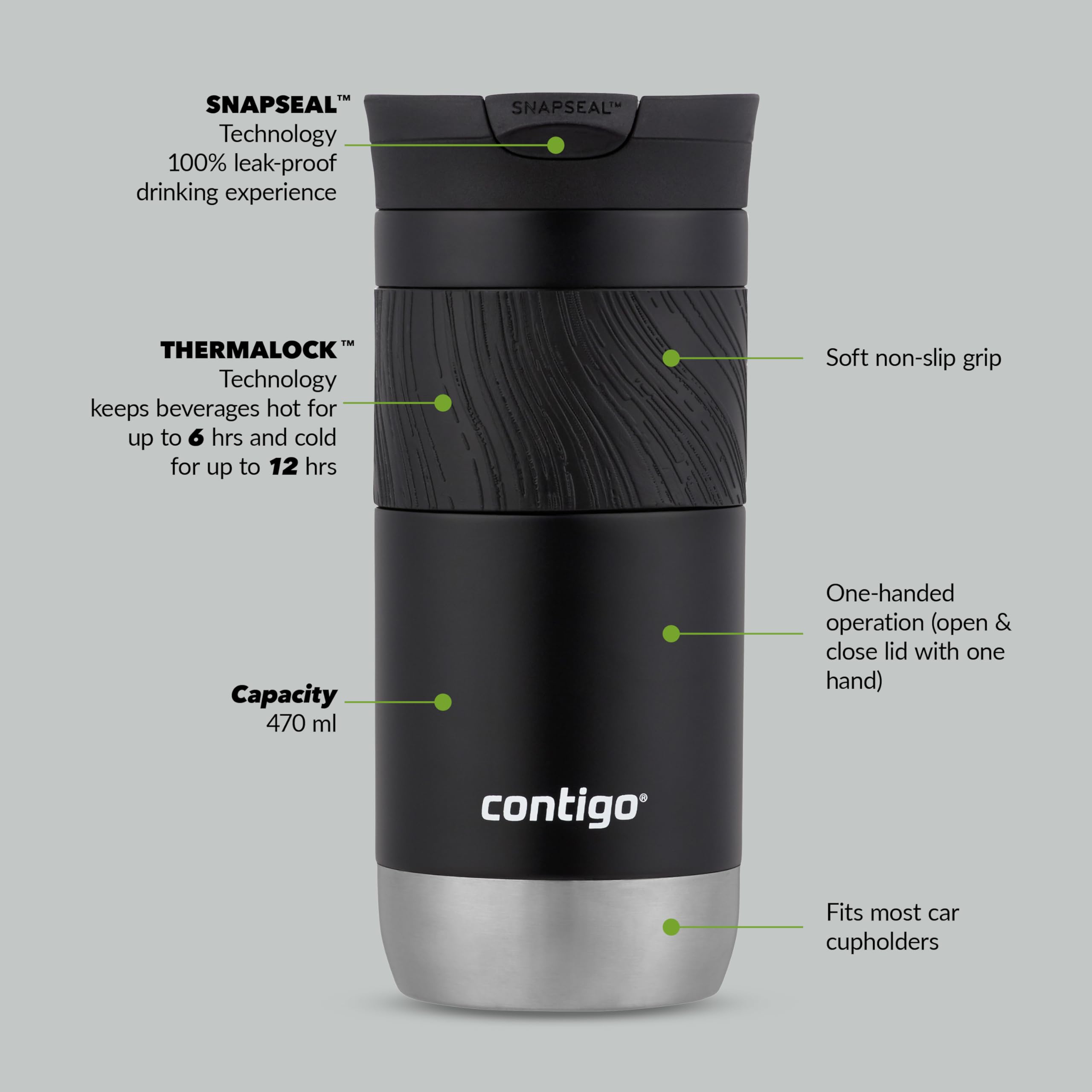 Contigo Byron SNAPSEAL™ Travel Mug, 470 ml