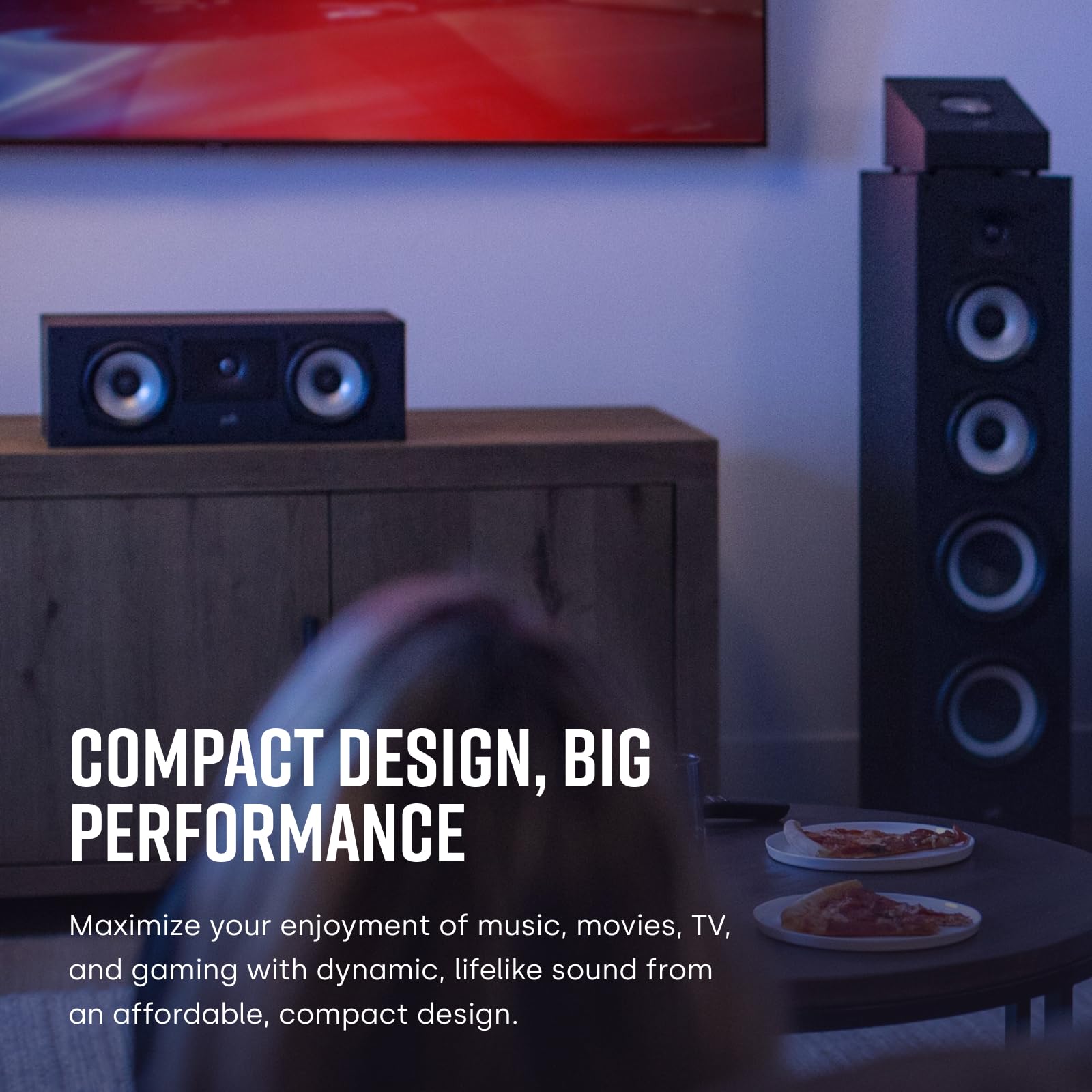 Polk Audio Polk Monitor MXT60 Compact Tower Speaker, HiFi and Home Cinema Speaker, Hi-Res Certified, Dolby Atmos and DTS:X Compatible (1 piece)