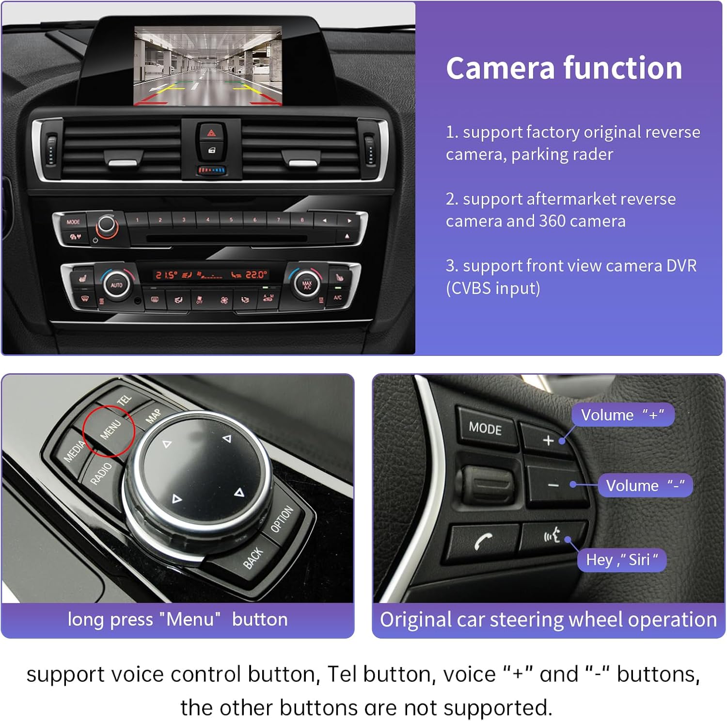 Road Top Wireless Carplay Retrofit Kit Decoder for BMW 1 2 3 4 Series with NBT System F20 F21 F22 F23 F30 F31 F32 F33 2011-2015 Year, Support Wireless Android Auto, Mirrorlink, Reverse Camera