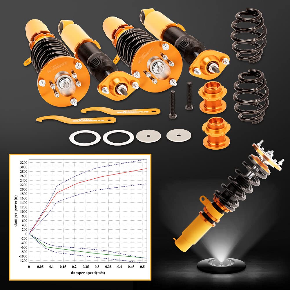 maXpeedingrods Coilovers Shock Suspension for BMW E46 3 Series 316i 318i 320i 323i 325i 328i 330i 1998-2006 - Red