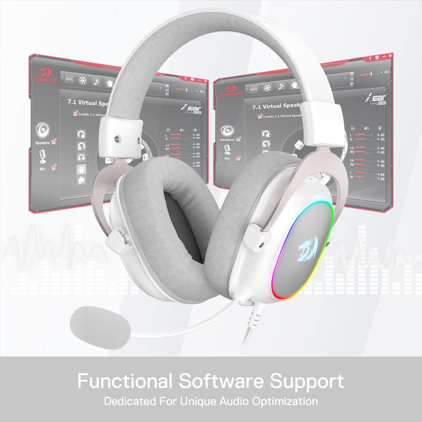 Redragon H510 Zeus Wired Gaming Headset - 7.1 Surround Sound - Memory Foam Ear Pads - 53MM Drivers - Detachable Microphone - Multi Platform Headphone - Works with PC/PS4 & Xbox One, Nintendo Switch