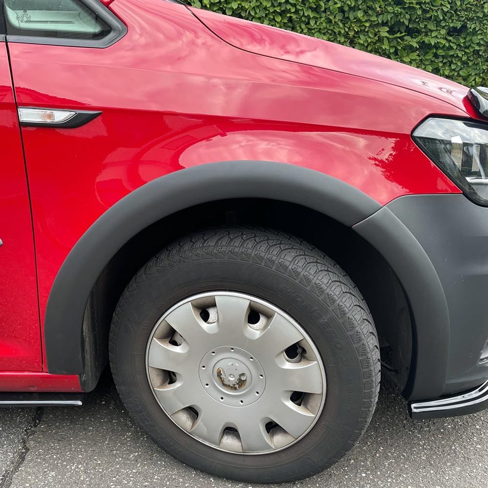 Oneway Set Wheel Arch Trims compatible with Volkswagen Caddy MK4 2015-2020 (Short wheel base) - Matt black