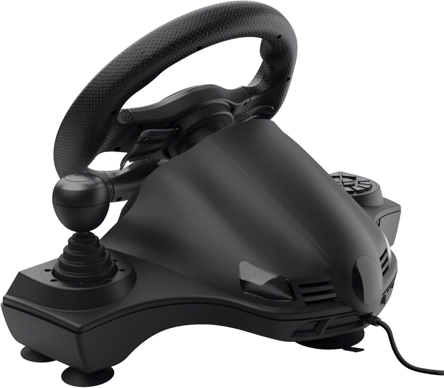 Trust GXT 289 Steering Wheel for Gaming PC, Xbox Series X/S, PS4, Nintendo Switch, Racing Wheel with Pedals, Paddle Shifters, Gear Stick, Vibration Feedback, for Farming Simulator / F1 / Gran Turismo