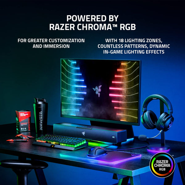 Razer Leviathan V2 X - PC Gaming Soundbar (Full-Range Drivers, Compact Desktop Form Factor, USB Type C Power and Audio Delivery, Bluetooth 5.0) Black