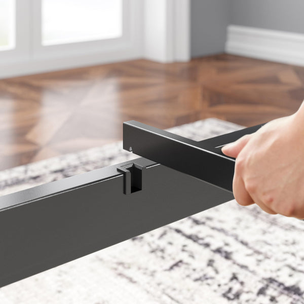 Zinus Nicholas Super King Bed Frame - Bed 180x200 cm - 30 cm Height - Metal Platform Bed Frame with Headboard and Footboard - Black