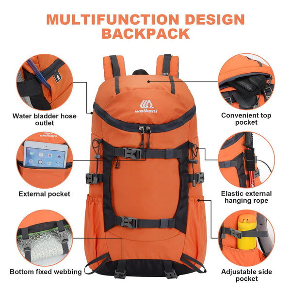 jianyana Hiking Backpack Waterproof 30L Foldable Rucksack Lightweight Camping Bag skiing climb mountains Camping Trekking Hiking Walking Cycling Climbing Outdoor Sports for Women Men