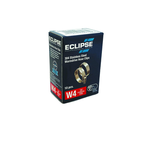 Eclipse Professional Tools ECW1-2A W1 Box of 10 35-50mm (1 ⅜" - 1 ¾") Mild Steel Worm Gear Hose Clamps