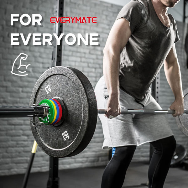 EVERYMATE Rubber Fractional Weight Plates Set Micro Weight Plate Pair of 0.25LB 0.5LB 0.75LB 1 LB for Olympic Barbells for Strength Training Micro