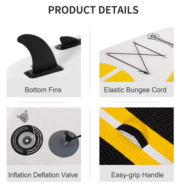 Outsunny Inflatable Stand Up Paddle Board, Non-Slip Deck Board